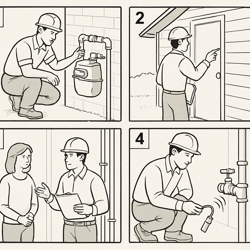 Gas line inspection process