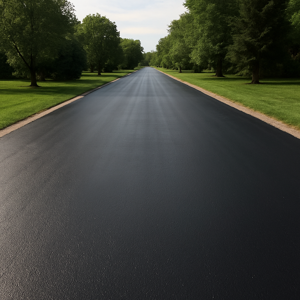 freshly sealcoated road