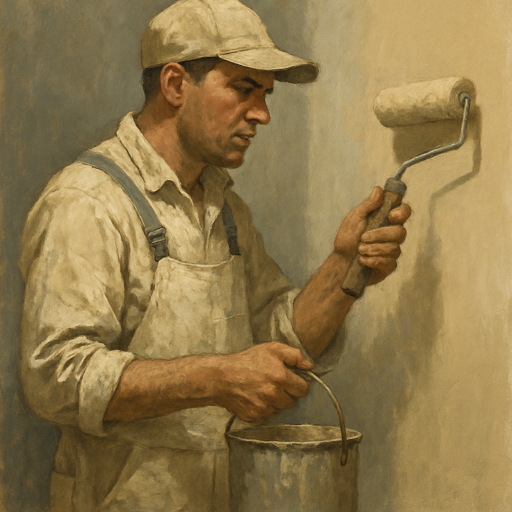 Professional painter at work