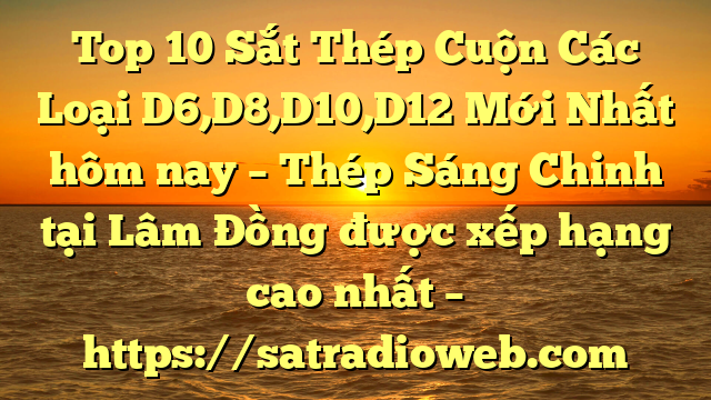 Top 10 Sắt Thép Cuộn Các Loại D6,D8,D10,D12 Mới Nhất hôm nay – Thép Sáng Chinh tại Lâm Đồng  được xếp hạng cao nhất – https://satradioweb.com