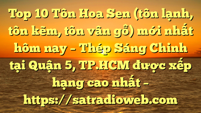 Top 10 Tôn Hoa Sen (tôn lạnh, tôn kẽm, tôn vân gỗ) mới nhất hôm nay – Thép Sáng Chinh tại Quận 5, TP.HCM  được xếp hạng cao nhất – https://satradioweb.com